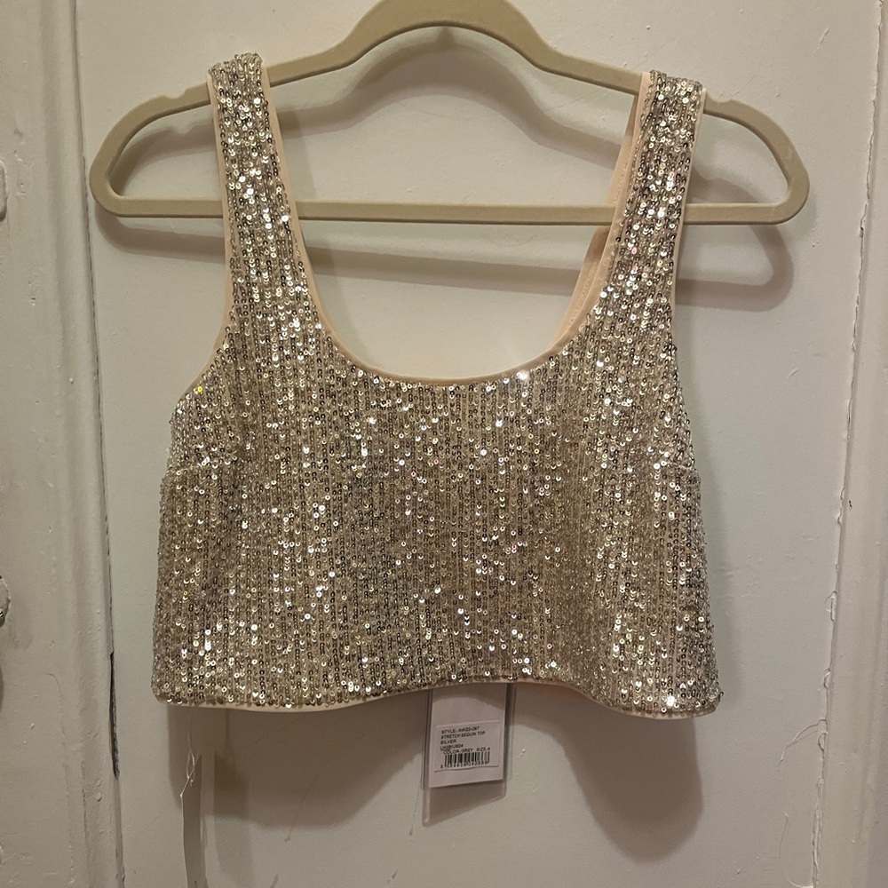 Self portrait sequin tank top small nwt